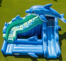 T8-5543 Dolphin Theme Inflatable Water Slide