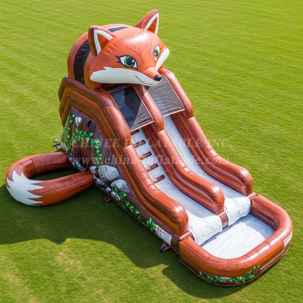 T8-5603 Fox Theme Inflatable Water Slide