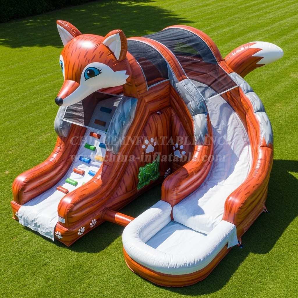 T8-5604 Fox Theme Inflatable Water Slide