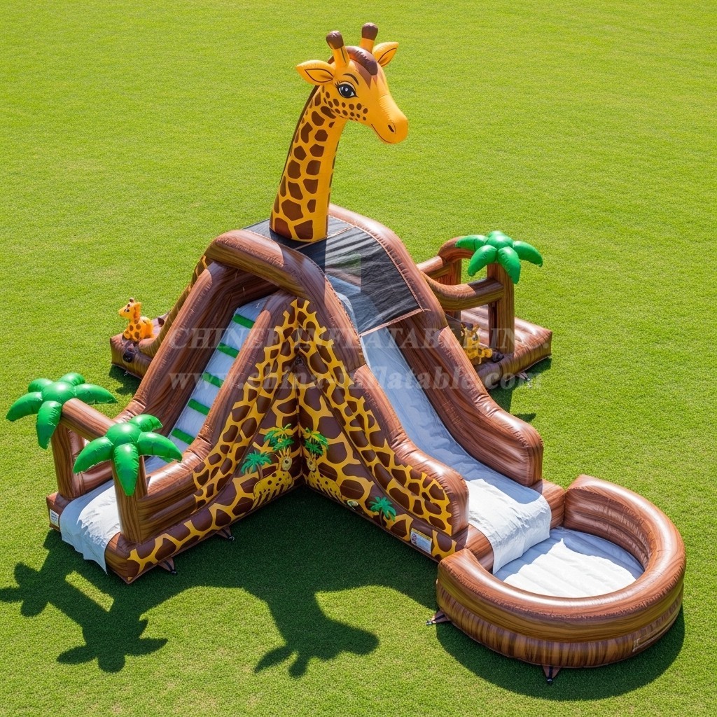 T8-5610 Giraffe Theme Inflatable Water Slide