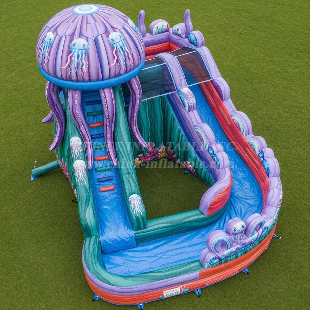 T8-5634 Jellyfish Theme Inflatable Water Slide