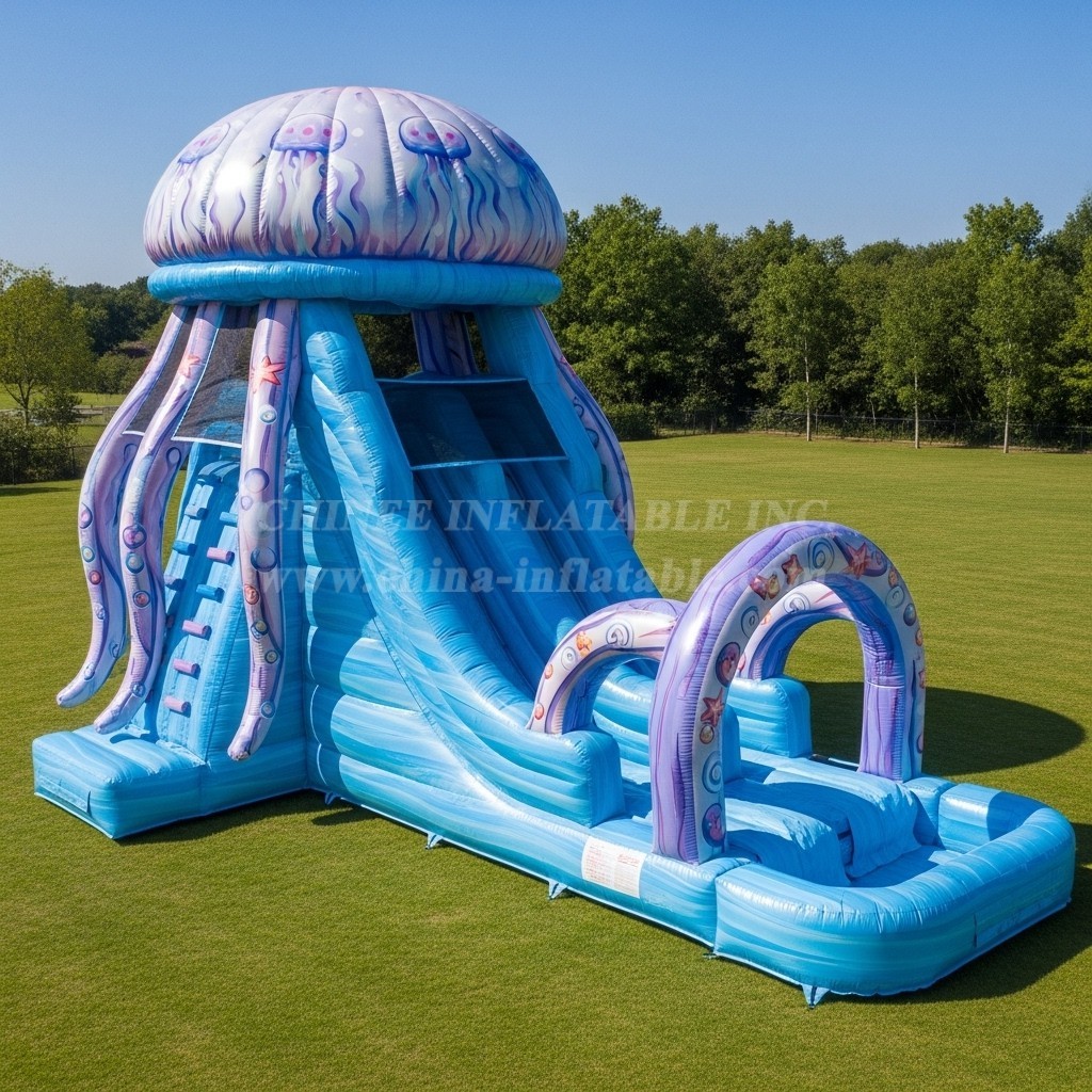 T8-5639 Jellyfish Theme Inflatable Water Slide