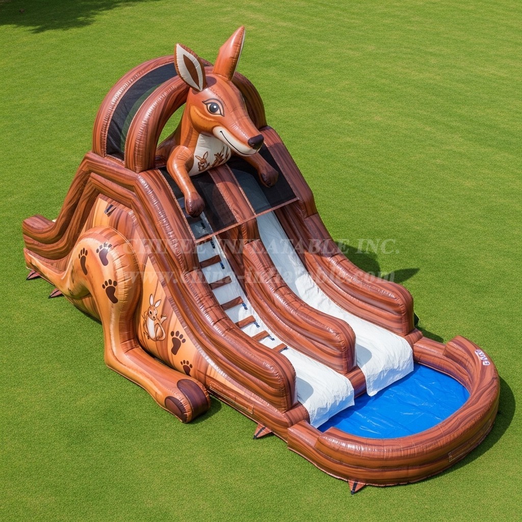 T8-5649 Kangaroo Theme Inflatable Water Slide