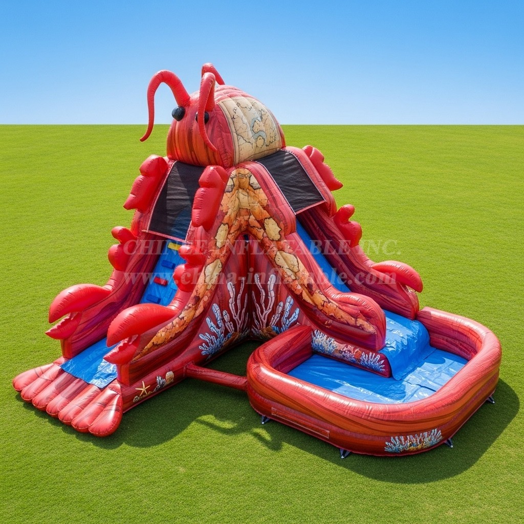 T8-5667 Lobster Theme Inflatable Water Slide