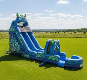 T8-5693 Monster Theme Inflatable Water Slide