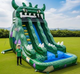 T8-5695 Monster Theme Inflatable Water Slide