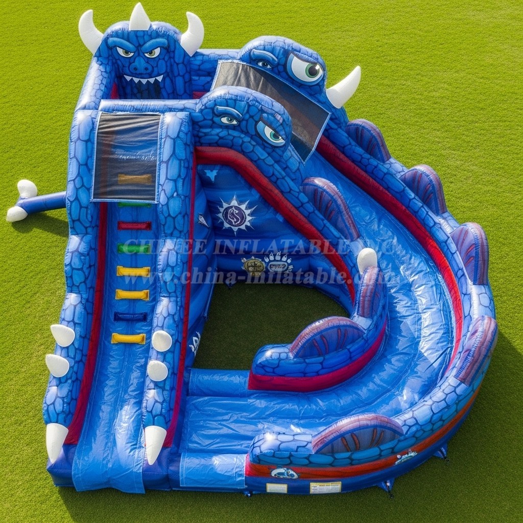 T8-5698 Monster Theme Inflatable Water Slide