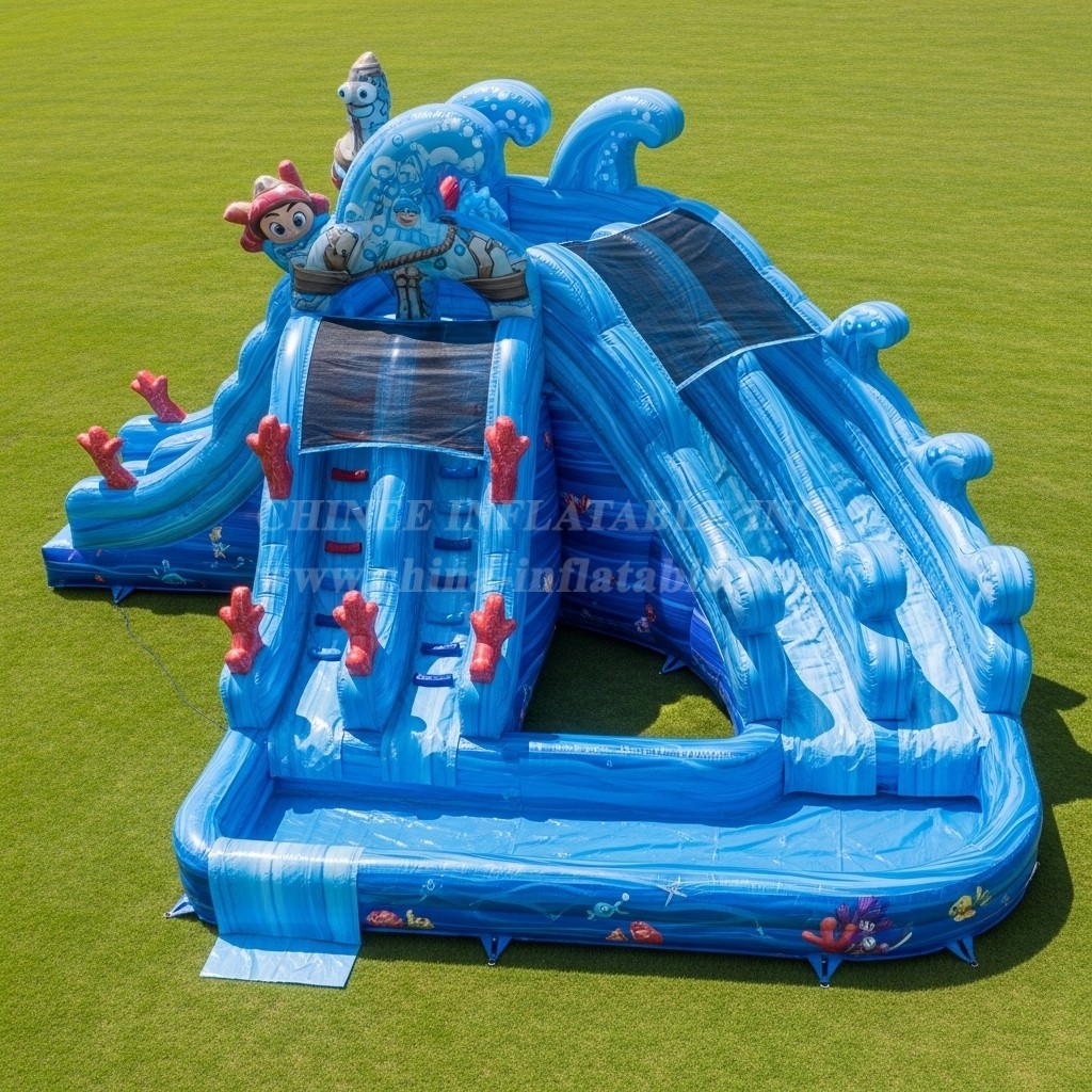 T8-5704 Ocean Theme Inflatable Water Slide