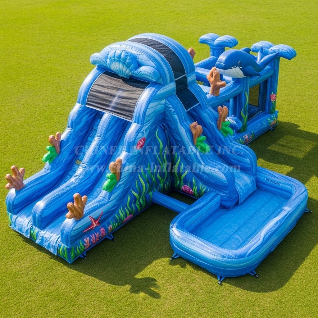 T8-5708 Ocean Theme Inflatable Water Slide