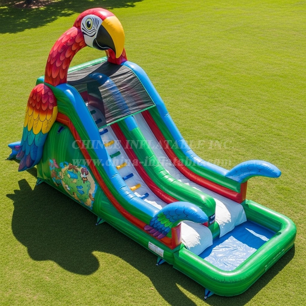T8-5734 Parrot Theme Inflatable Water Slide