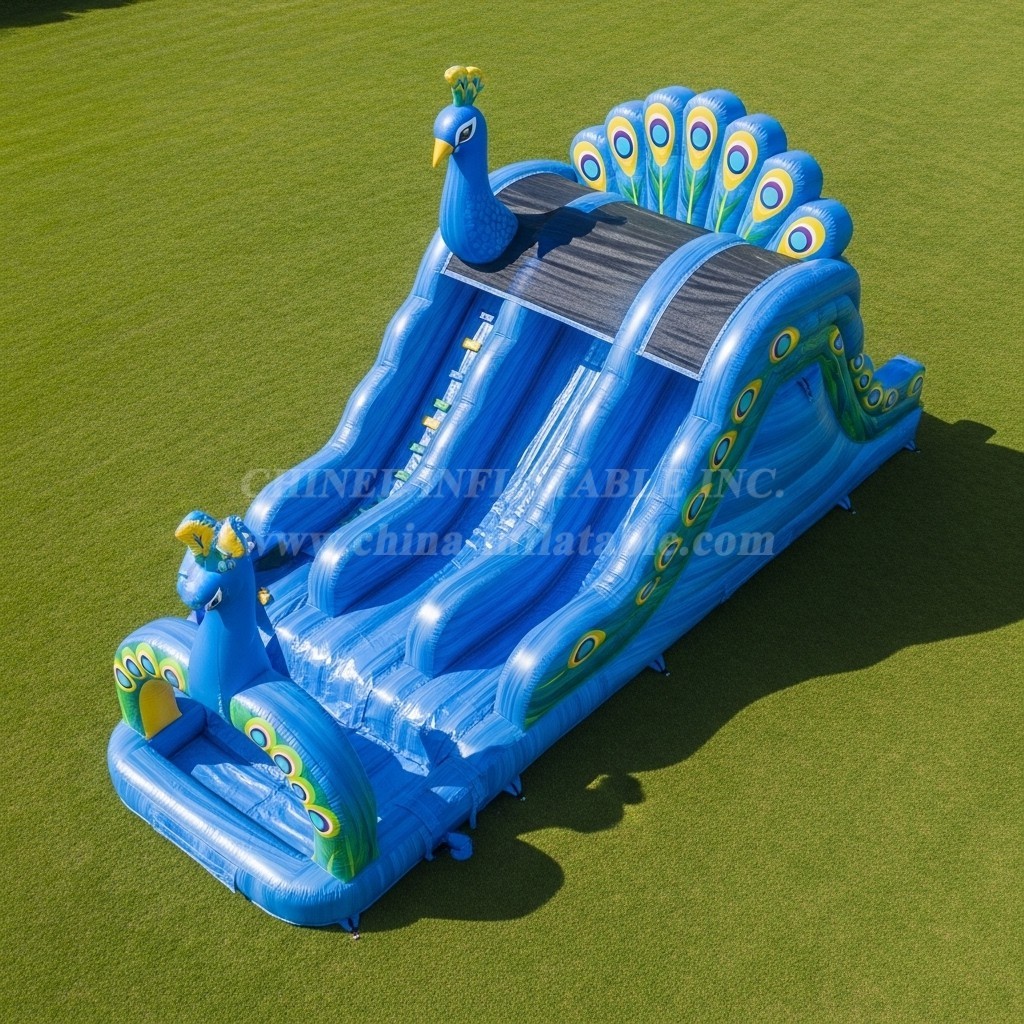 T8-5741 Peacock Theme Inflatable Water Slide