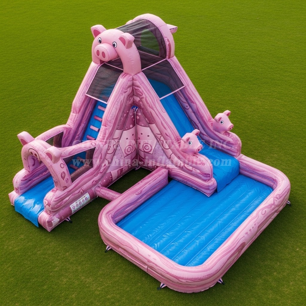 T8-5754 Pig Theme Inflatable Water Slide
