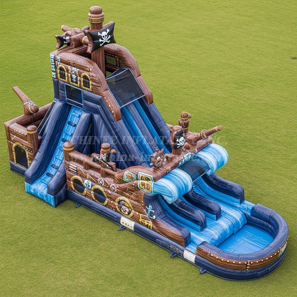 T8-5756 Pirates Theme Inflatable Water Slide