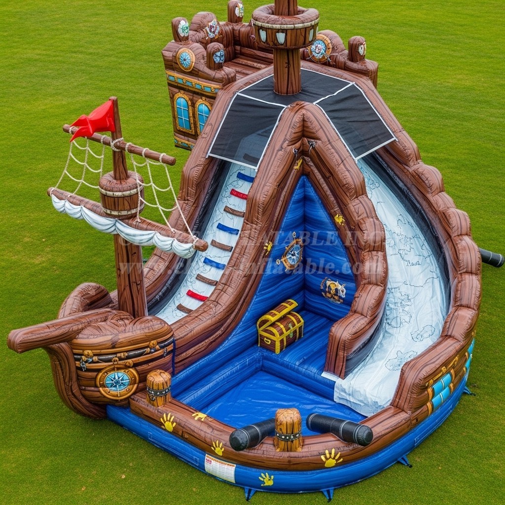 T8-5757 Pirates Theme Inflatable Water Slide