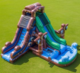 T8-5759 Pirates Theme Inflatable Water Slide