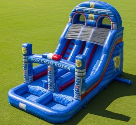 T8-5767 Police Station Theme Inflatable Water Slide