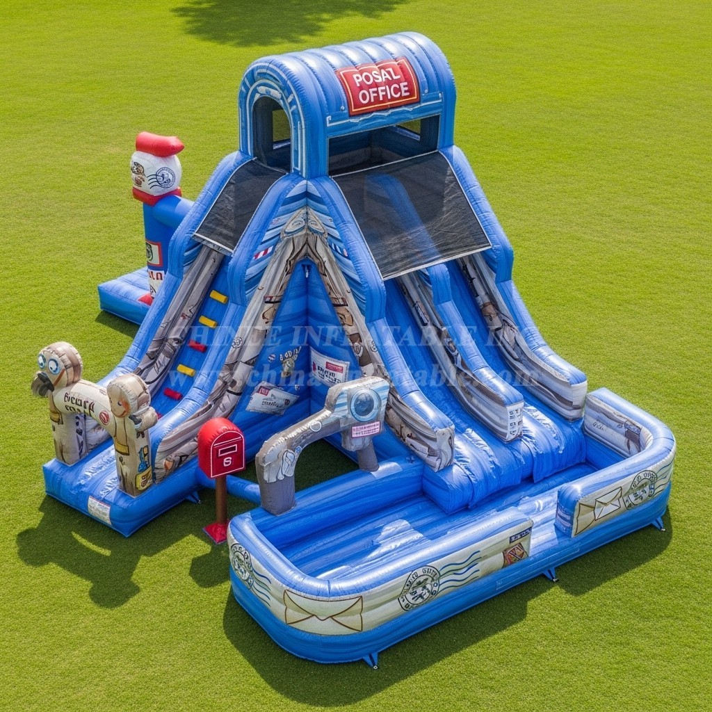 T8-5771 Post Office Theme Inflatable Water Slide