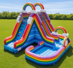 T8-5779 Rainbow Theme Inflatable Water Slide