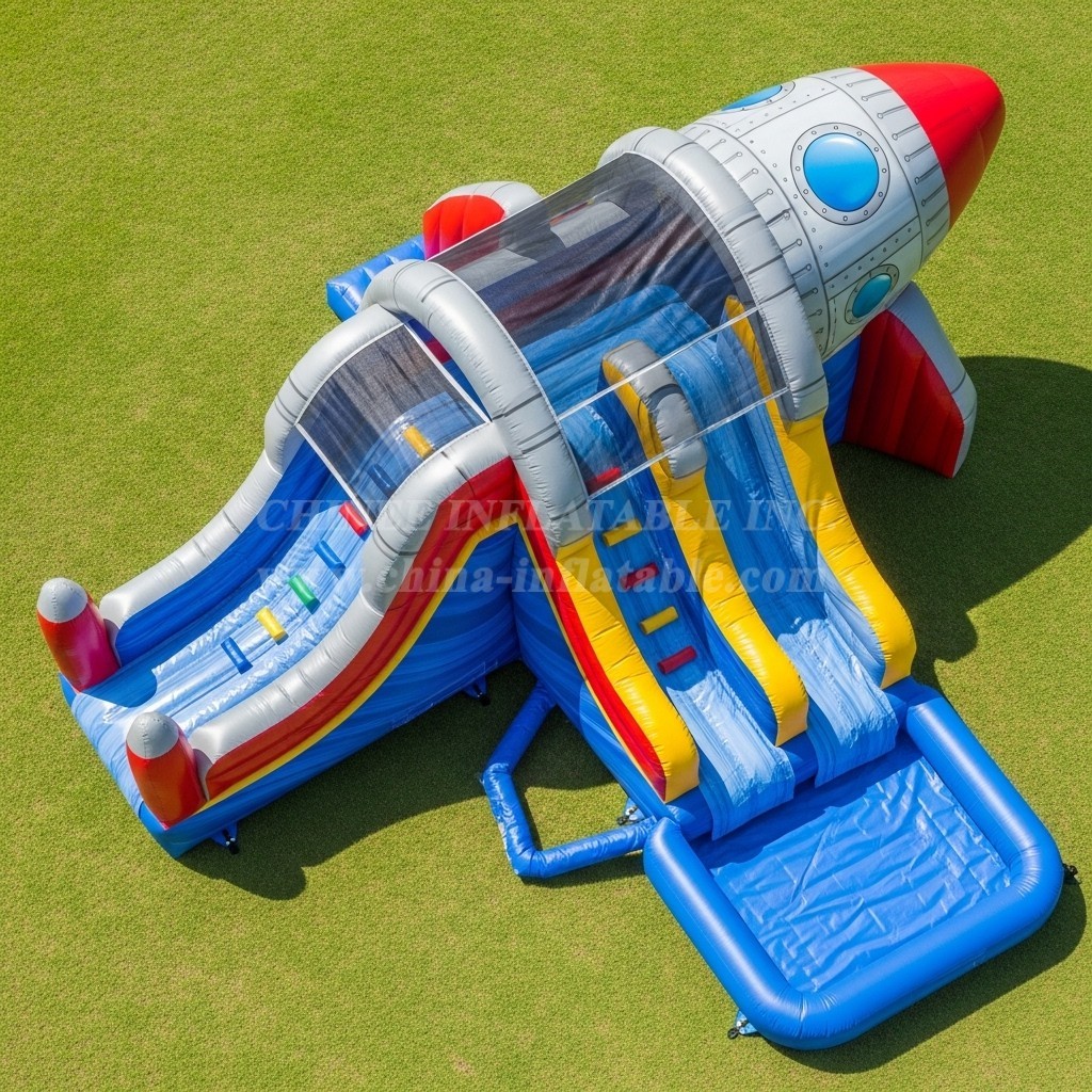 T8-5788 Rocket Theme Inflatable Water Slide