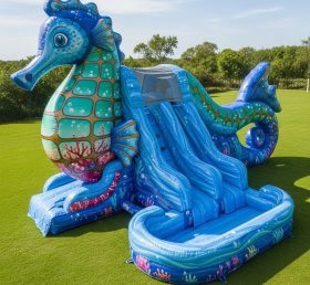 T8-5795 Seahorse Theme Inflatable Water Slide