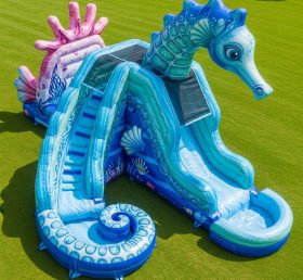 T8-5796 Seahorse Theme Inflatable Water Slide
