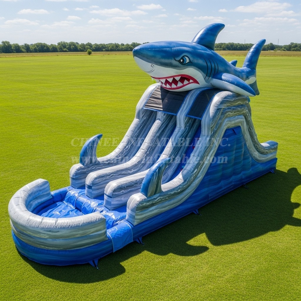 T8-5800 Shark Theme Inflatable Water Slide