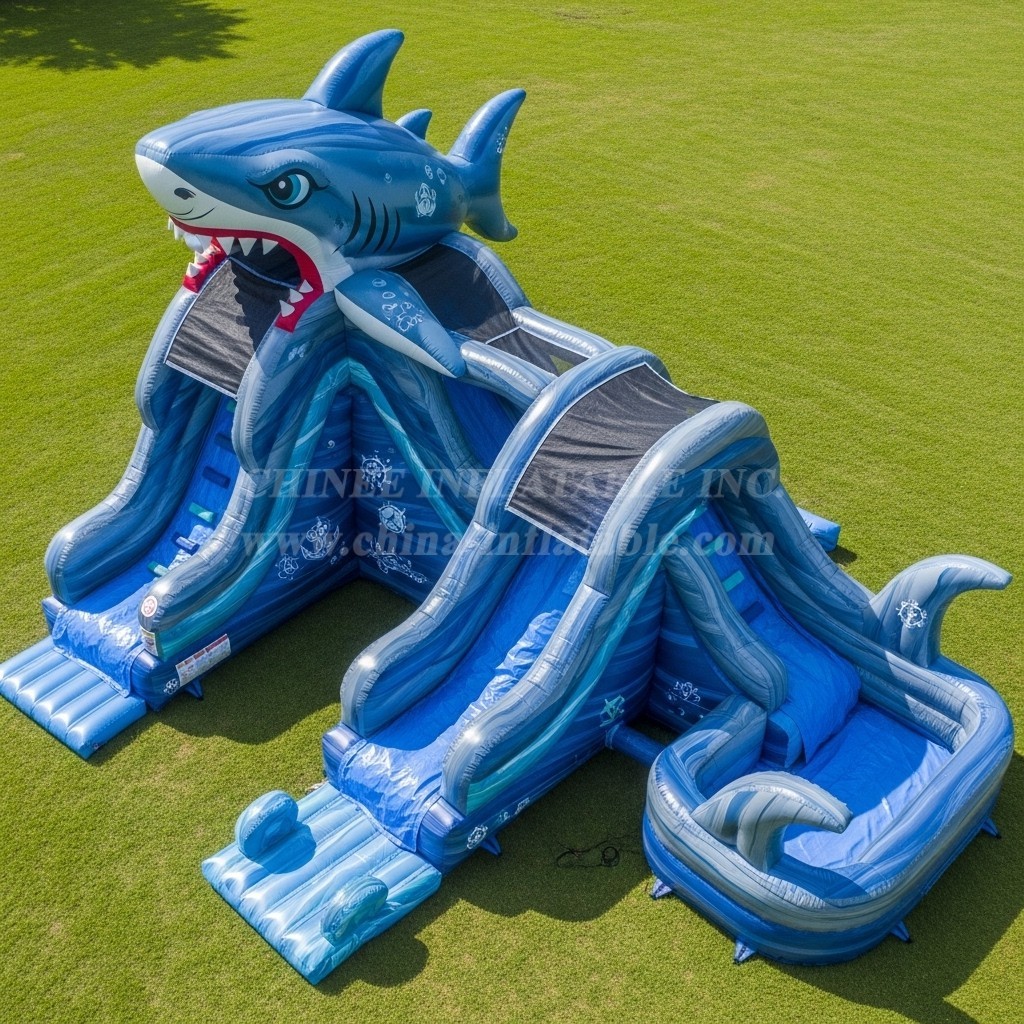 T8-5802 Shark Theme Inflatable Water Slide
