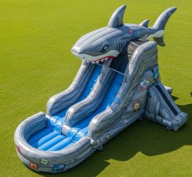 T8-5804 Shark Theme Inflatable Water Slide