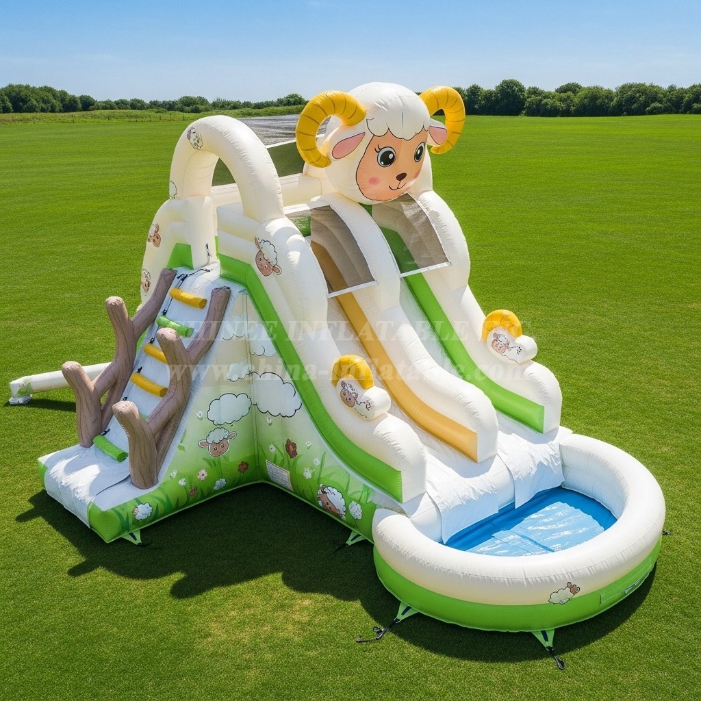 T8-5805 Sheep Theme Inflatable Water Slide