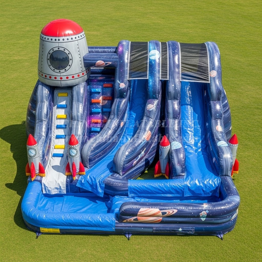 T8-5818 Space Theme Inflatable Water Slide