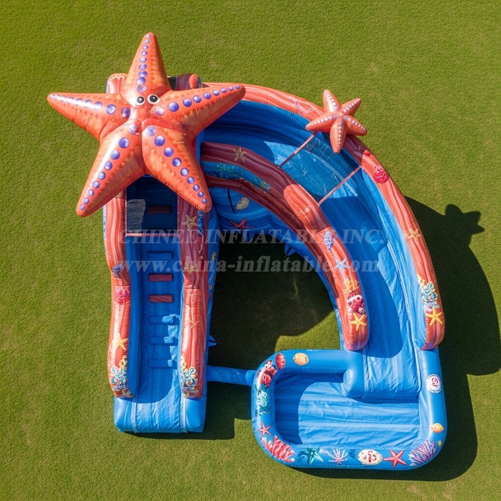 T8-5824 Starfish Theme Inflatable Water Slide