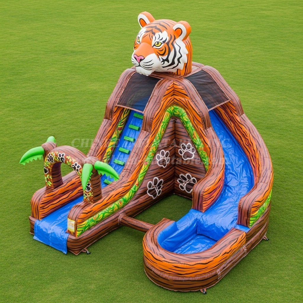 T8-5832 Tiger Theme Inflatable Water Slide