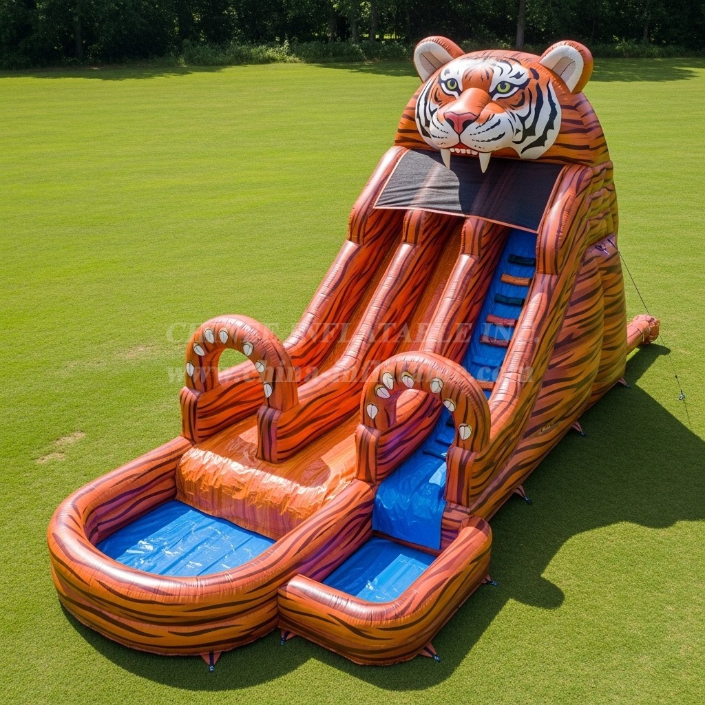 T8-5835 Tiger Theme Inflatable Water Slide