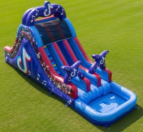 T8-5837 TikTok Theme Inflatable Water Slide