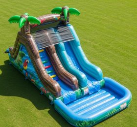 T8-5849 Tropical Theme Inflatable Water Slide