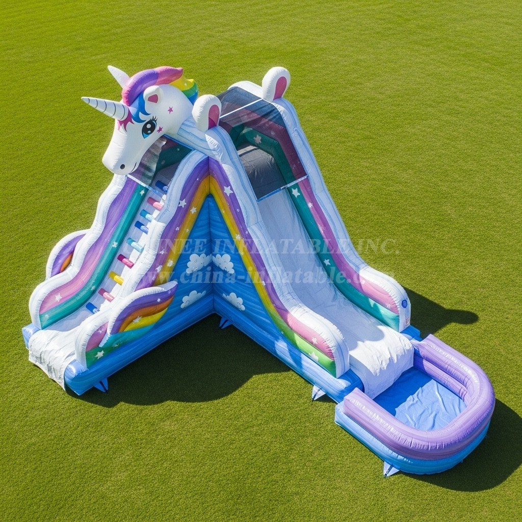 T8-5859 Unicorn Theme Inflatable Water Slide