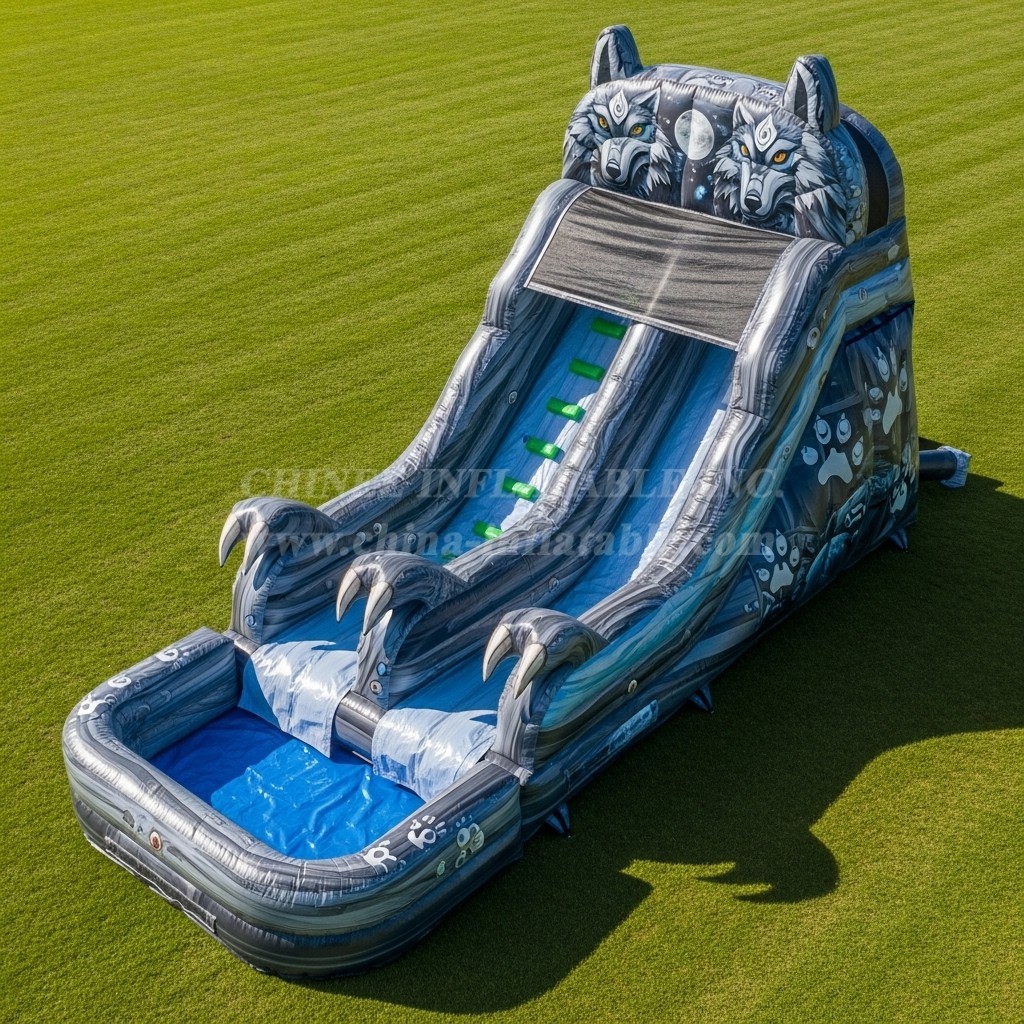 T8-5893 Wolf Theme Inflatable Water Slide