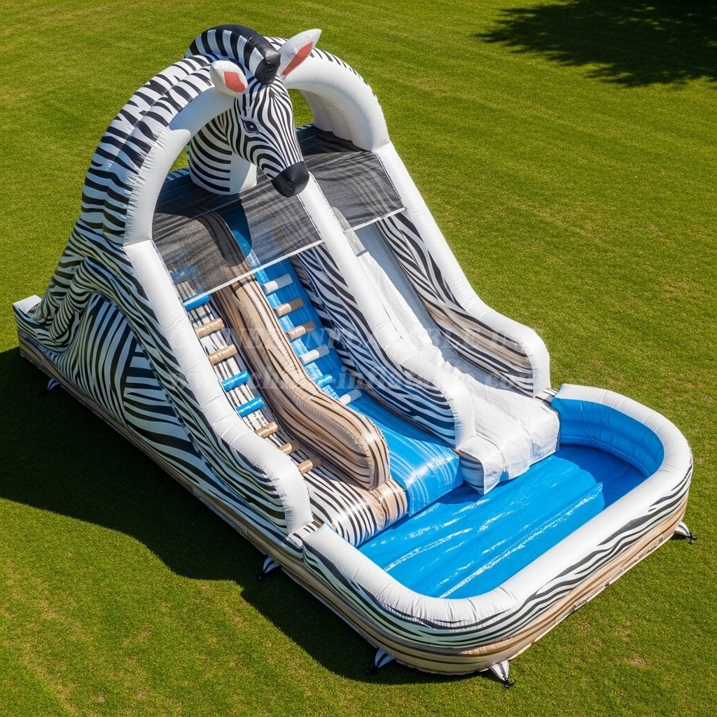 T8-5896 Zebra Theme Inflatable Water Slide
