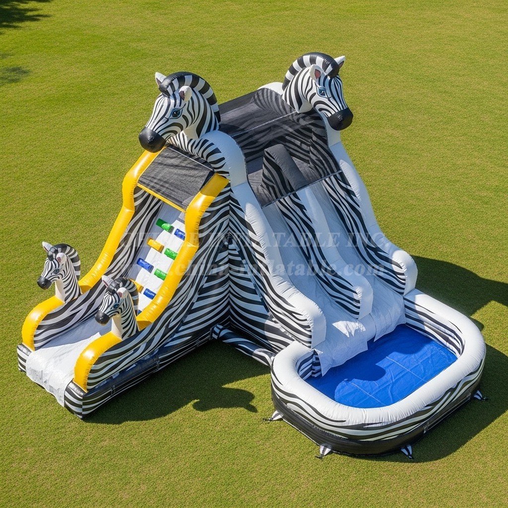 T8-5899 Zebra Theme Inflatable Water Slide