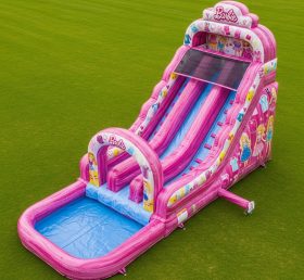 T8-7138 Barbie Theme Inflatable Water Slide