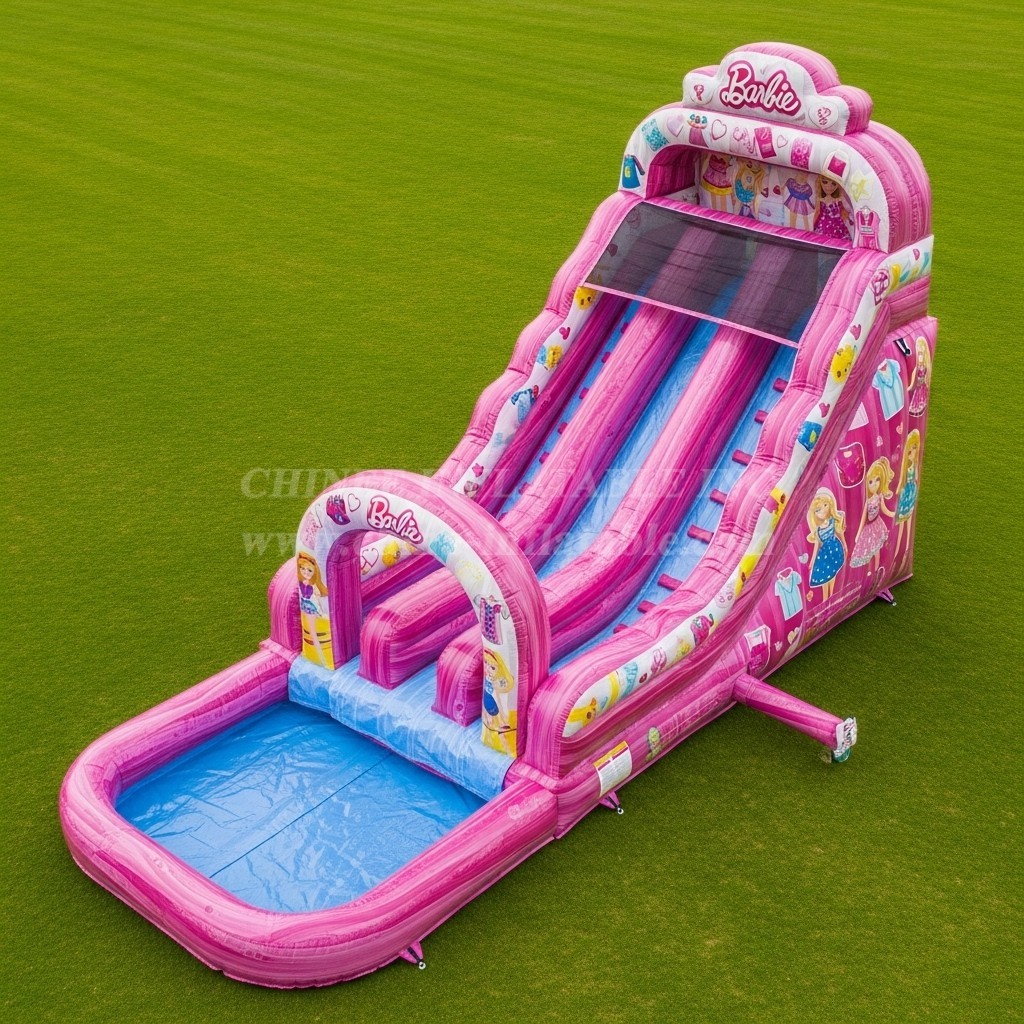 T8-7138 Barbie Theme Inflatable Water Slide
