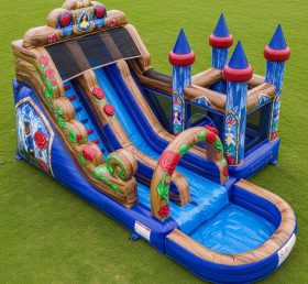 T8-7151 Beauty and the Beast Theme Inflatable Water Slide