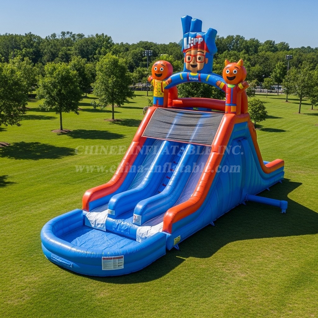 T8-7173 Blippi Wonders Theme Inflatable Water Slide