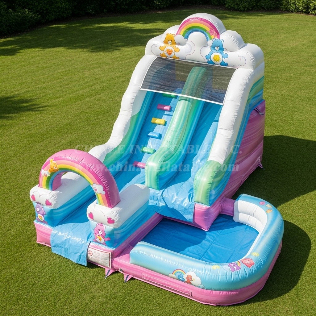 T8-7186 Care Bears Theme Inflatable Water Slide
