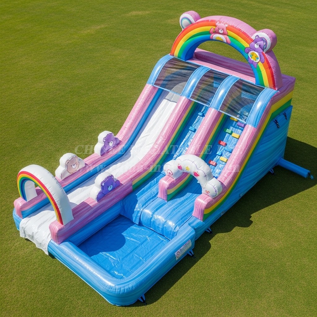 T8-7191 Care Bears Theme Inflatable Water Slide
