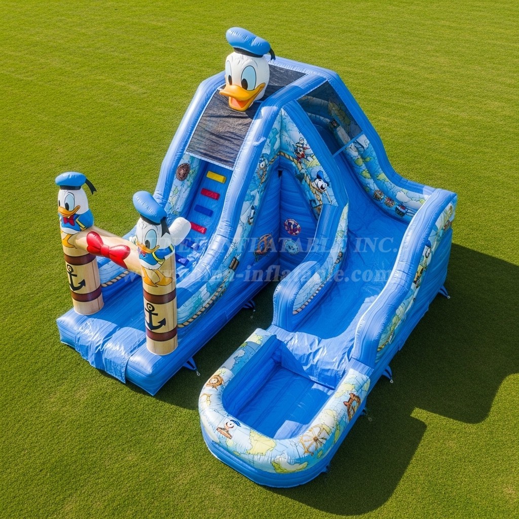 T8-7213 Donald Duck Theme Inflatable Water Slide