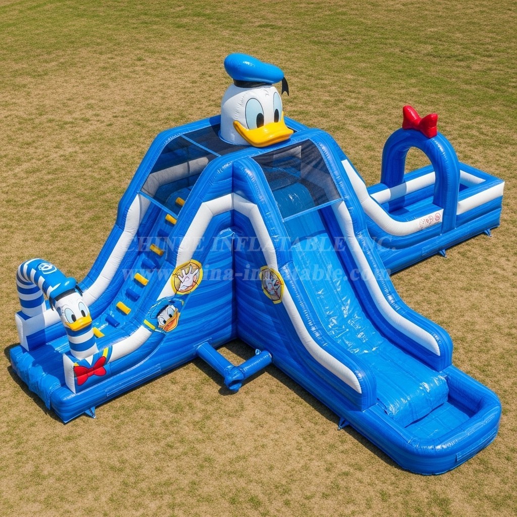 T8-7214 Donald Duck Theme Inflatable Water Slide