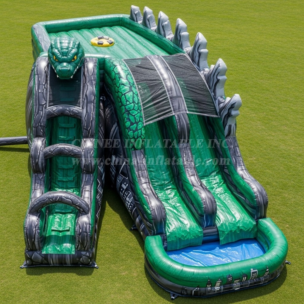 T8-7248 Godzilla Theme Inflatable Water Slide