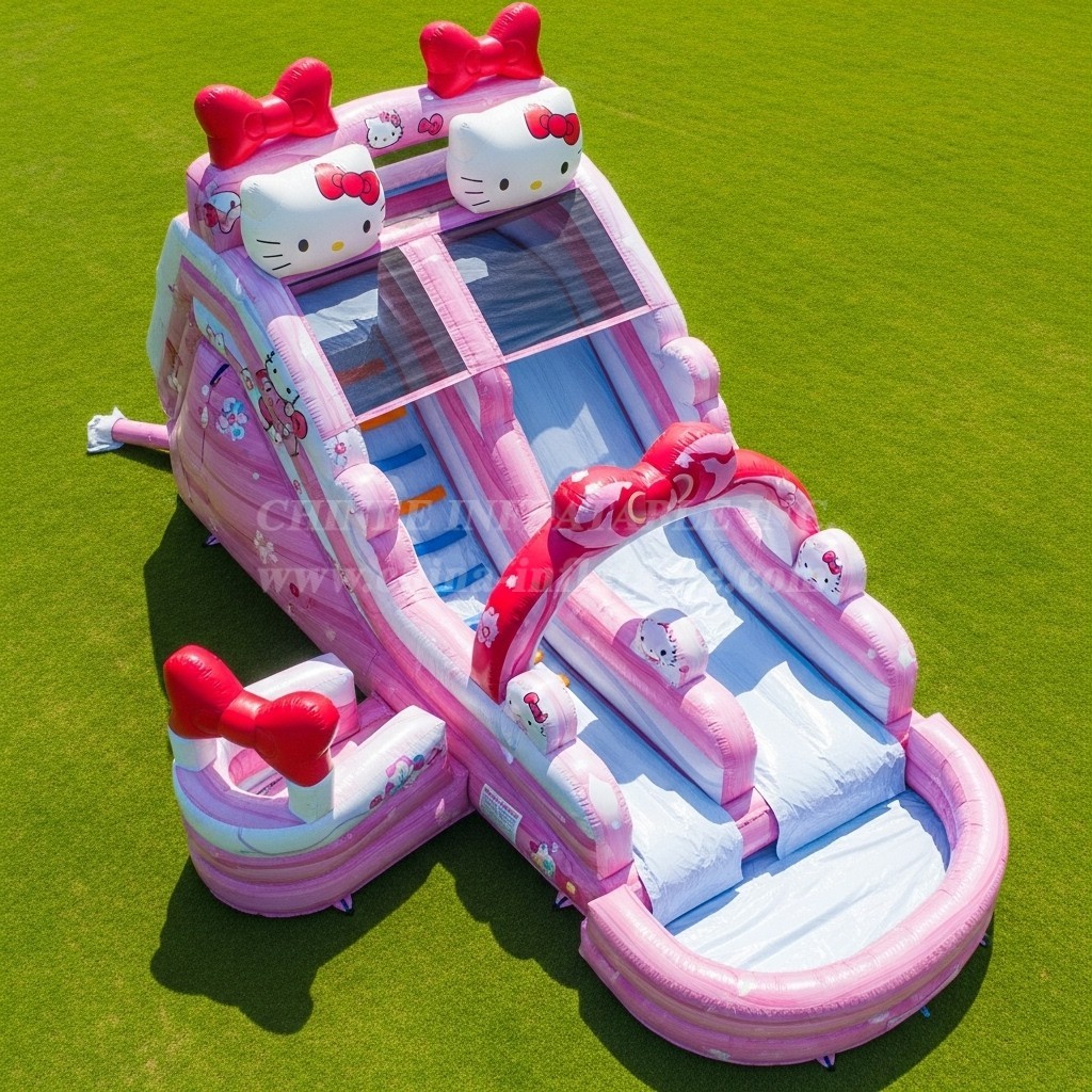 T8-7261 Hello Kitty Theme Inflatable Water Slide