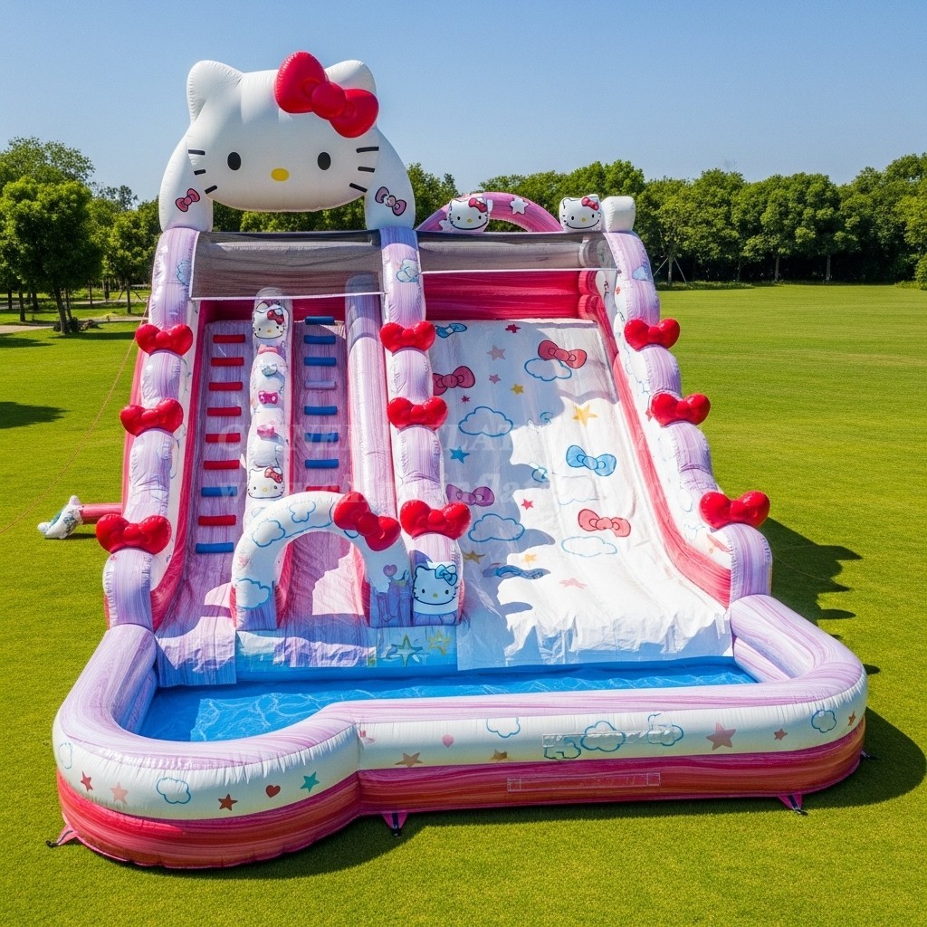 T8-7264 Hello Kitty Theme Inflatable Water Slide